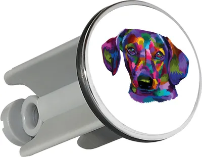 Produktbild von Huuraa Waschbeckenstöpsel Dackel Colorful 4cm höhenverstellbar Abflussstopfen Geschenkidee