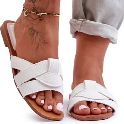 Produktbild von Damen Stoff Pantoletten Weiß Aversa 36