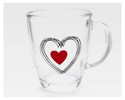 Produktbild von Kaffeebecher aus Glas mit Herz