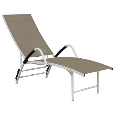 Image de Chaise longue Textilène et aluminium Taupe