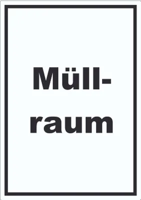 Produktbild von Müllraum Aufkleber mit Text Abfall Mülltrennung hochkant A9 (37x52mm)