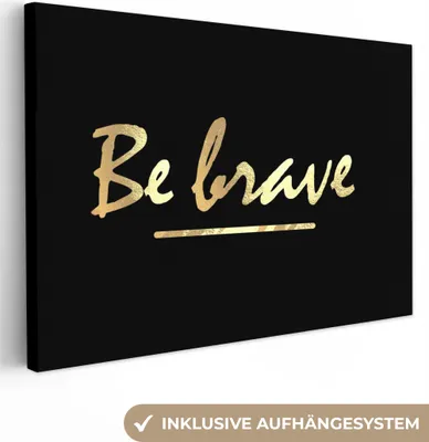 Produktbild von OneMillionCanvasses® - Leinwandbilder - 150x100 cm, Zitate - Gold - Schwarz, Wandbilder Kunstdruck Wanddekoration