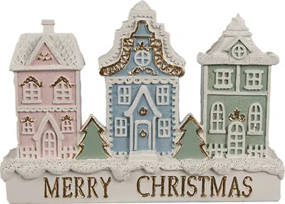 Produktbild von Clayre & Eef Lebkuchenhaus 13x4x10 cm Weiß Polyresin