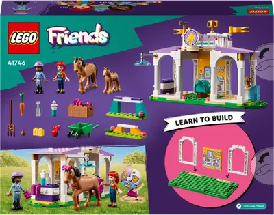 Zdjęcie produktu dla LEGO Friends Szkolenie koni, zestaw klocków ze zwierzętami: figurka kucyka i konika, zabawka dla dziecka z minilaleczkami, prezent dla 4-latka, chłopca i dziewczynki, miłośniczki koni, 41746