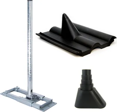 Produktbild von PremiumX DELUXE X90-48 Dachsparrenhalter 90cm Mast Frankfurter Pfanne Tülle schwarz