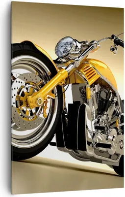 Produktbild von Bild auf Leinwand - Leinwandbild - Einteilig - Motorrad Chrom Rad - 80x120cm - Wand Bild - Wanddeko - Wandbilder - Leinwanddruck - Wanddekoration - Leinwand bilder - Wandbild - PA80x120-0168