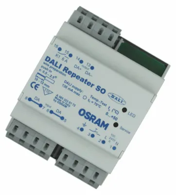 Zdjęcie produktu dla Osram DALI REP SO, 0 - 50 °C, 50/60 Hz, 72 mm, 96 mm, 62 mm, 178,2 g
