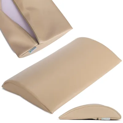 Produktbild von Habys Lenden-Halbrolle, Lagerungsrolle, Nackenkissen, Nackenrolle | für Massage und Therapie, Kniehalbrolle, 40x25x5cm | Weich Beige