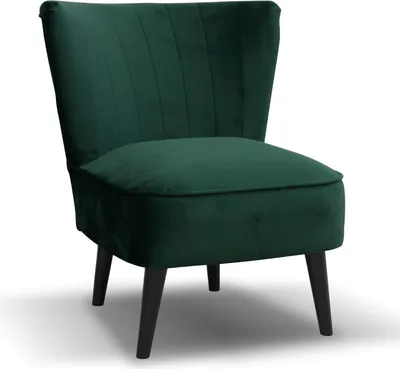 Produktbild von Polstersessel PERRY grün mit Stoffbezug, schwarze Massivholzbeine, B67xH76xT67 cm