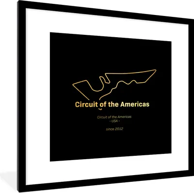 Produktbild von MuchoWow® Gerahmtes Poster Formel 1 - Amerika - Rennstrecke 40x40 cm - Poster mit Schwarzem Bilderrahmen Wandposter Rahmen Foto Bilder - Poster - Plakat im Rahmen