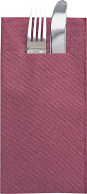 Produktbild von Sovie HORECA Besteckserviette Bordeaux aus Tissue Deluxe®, 4-lagig, 1/8 Falz, 40 x 40 cm, 75 Stück