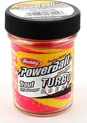 Produktbild von Berkley PowerBait Glitter Turbo Dough - 50g Forellenteig, Farbe:Pink / Gelb