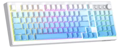 Obrázok produktu pre Bezdrôtová herná klávesnica s rozložením kláves QWERTY, s možnosťou pripojenia cez tri režimy (Bluetooth/2.4G/káblové) a s RGB podsvietením