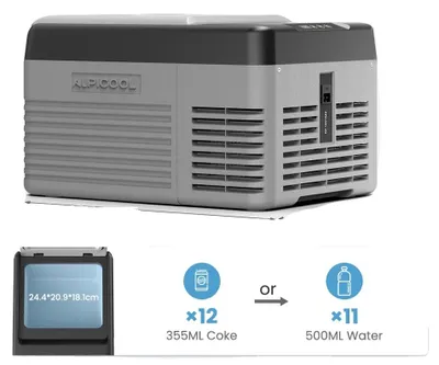 Image de Réfrigérateur de voiture, refroidissement efficace, compatible avec deux sources d'alimentation, 9 L