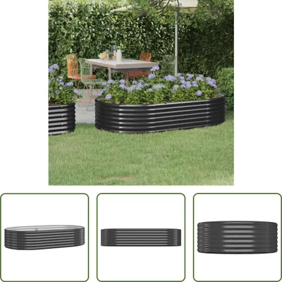 Produktbild von The Living Store Hochbeet Pulverbeschichteter Stahl 175x100x36 cm Anthrazit