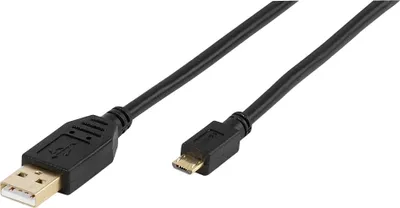 Obrázok produktu pre ViVanco™VVITUSBAMICB10MK, 1 m, USB A, Micro-USB B, USB 2.0, Čierna