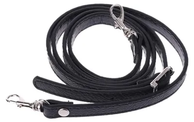 Schultergurt 120 cm PU-Leder Handtaschenriemen Schwarz Silber