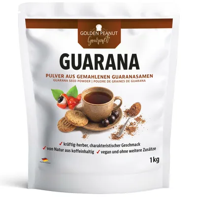 Produktbild von GOLDEN PEANUT Guarana Pulver koffeinhaltiges Naturprodukt zusatzfrei 1kg