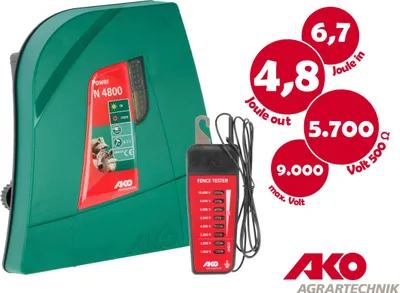 Produktbild von AKO Power N4800 BG, 230V Netzgerät, 4,8 Joule + Zaunprüfer