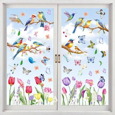 Produktbild von Selbstklebende Fensterfolie Blumen 76 Stück
