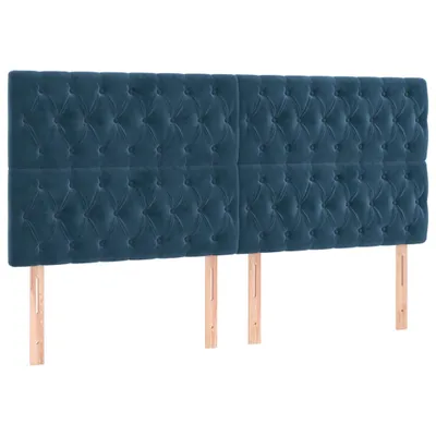 Produktbild von Kopfteil Dunkelblau 200 x 7 x 118/128 cm Samt