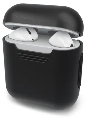 Image de subtel - Étui souple de protection en Silicone couleur noir. Coque de protection ultra fine et antidérapante de rangement pour Apple AirPods AirPods 2