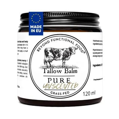 Produktbild von PURE Parfümfrei Beef Tallow - 100% Natural Rindertalg Balm ohne Zusätze - Natürliches Duft - 120 ml