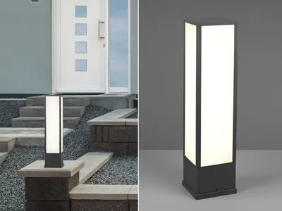 Produktbild von LED Wegeleuchten Set Sockelleuchte Anthrazit Outdoor Stehlampe Gartenlampe Strom