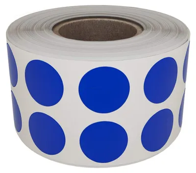 Image de Étiquettes rondes bleues avec adhésif permanent - 1,2 cm (1080 pièces)