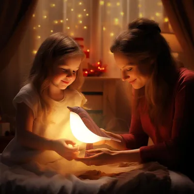 Produktbild von 15cm Redwood Vogel LED Nachtlicht,3 Farbtemperatur Berühren Sie,USB Aufladung,Nachttischlampe Touch-Atmosphäre,Aroma -Diffusor,Campinglichter