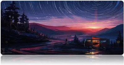 Produktbild von Famanu Gaming Mausmatte 900x400mm - XXL Anime Mausmatte mit genähten Rändern - Wasserfest und rutschfest