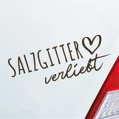 Produktbild von Auto Aufkleber Salzgitter verliebt Herz Stadt Heimat Liebe Car 19x7 cm Braun Sticker Heckscheibenaufkleber