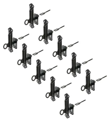 Zdjęcie produktu dla Alberts 864187 Blokada otwarcia okiennicy, mocowanie z płytką, czarny, 150 x 38 mm, zestaw 10 szt