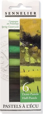 Produktbild von Sennelier Etui mit 6 halben Softpastellen - Frühlingslandschaft - N132288.05