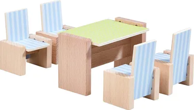 Produktbild von Haba Little Friends Puppenhaus Esszimmer Möbel - Spielset für kreatives Rollenspiel