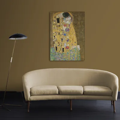 Produktbild von Art for the Home Leinwand Bild Wanddeko Schlafzimmer Wohnzimmer der Kuss 100 x 70 cm