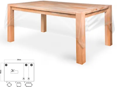 Image de Nappe rectangulaire en caoutchouc 140 x 250 cm. Transparente