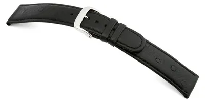 Produktbild von Happel Lederband Dundee 16mm schwarz mit Straußennarbung