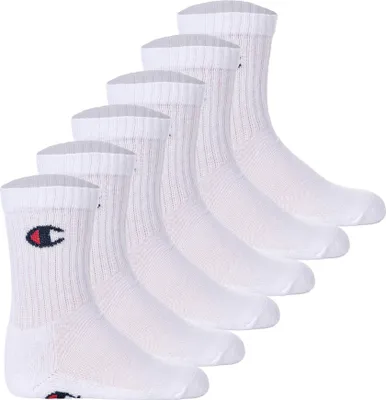 Produktbild von Champion Kinder Socken, 6er Pack - Crew Socken, einfarbig Weiß 31-34