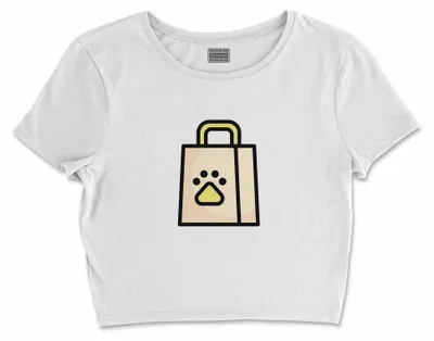 Immagine prodotto di Bona Basics, T-shirt crop basic stampato, donna, 100% cotone, bianco, casual