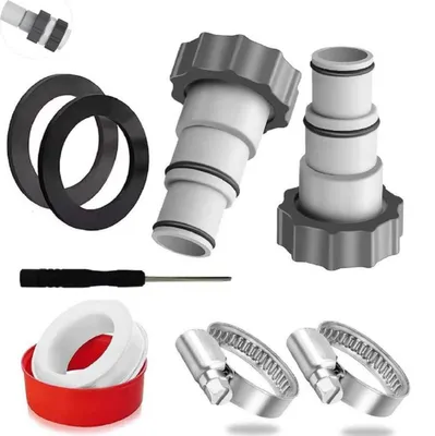 Productafbeelding van Twee stuks poolslangadapters, 32-38 mm aansluiting, set voor pompen met binnendraad