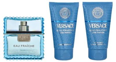 Productafbeelding van Edt Spray 50 ml / Douchegel 50 ml / Aftershavebalsem 50 ml - Versace Eau Fraiche cadeauverpakking