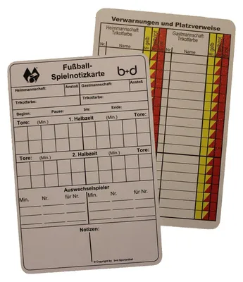 Produktbild von Notizkarten für Fußballschiedsrichter, 50 Stück