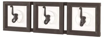 Immagine prodotto di Omgoods - Appendiabiti da parete in legno massello con 3 ganci