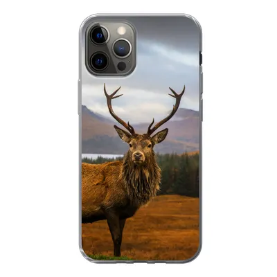 Produktbild von MuchoWow® Handyhülle Schutzhülle Hülle für iPhone 13 Pro Hirsche - Berge - Wasser - Landschaft - Tiere - Bäume Silikon Softcase Handy Hülle - Handy-Tasche