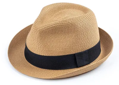 Produktbild von Damen Panama Hut Breiter Krempe Stroh Sommer Fedora Rollbar UPF 50+ Khaki