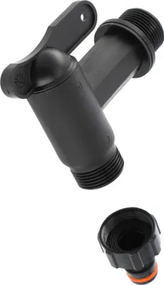 Image de Robinet pour citerne d'eau de pluie - Adaptateur de vanne - Raccord 19 mm - Raccord de tuyau - Pour réservoir d'eau de pluie