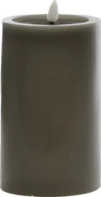 Produktbild von LED Wachskerze grau 10 x Ø 7,5 cm mit Flackerflamme und Timer