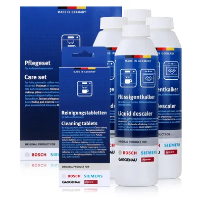 Produktbild von BSH Pflegeset für Kaffeevollautomaten, Reinigungstabletten, Entkalker (1er Pack)