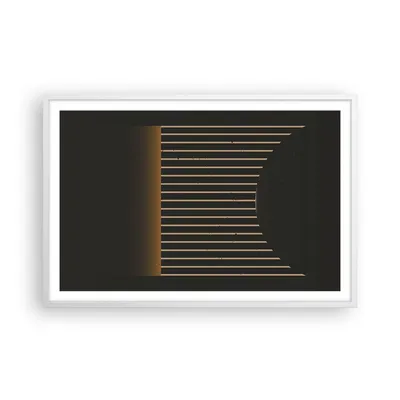 Produktbild von Gerahmtes Poster - Weißer Rahmen - Modern Schwarz Gelb - 91,5x61 cm - Wand Bild - Wanddeko - Wandbilder - Kunstposter - Wandposter - Bilderrahmen - Bilder - Kunstdruck Wanddekoration - P2WAA91x61-4719